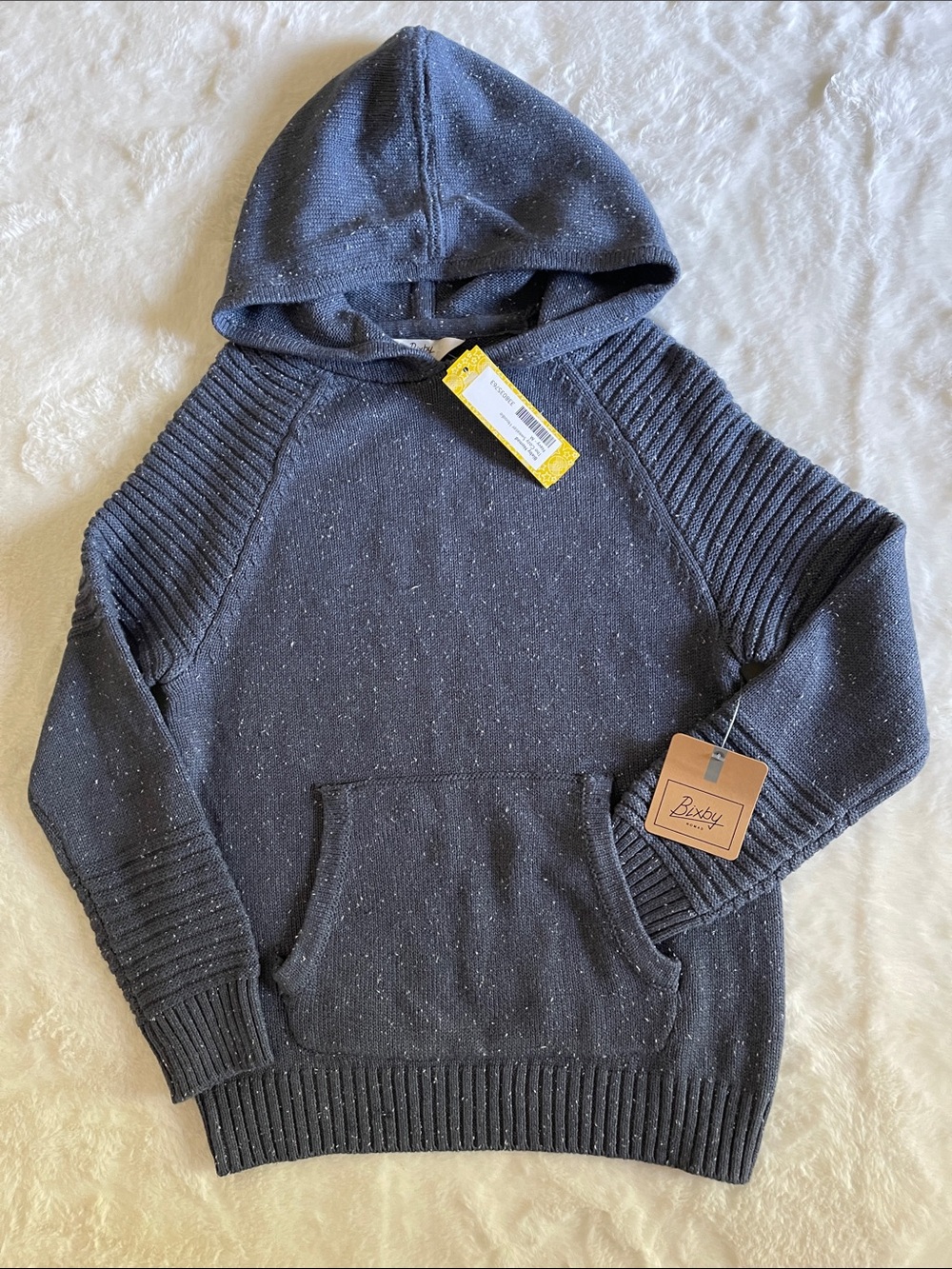 Bixby Momad Boys Gray Hooded Knit Sweater SZ M 8-10  NWT